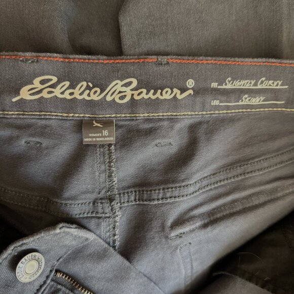 Eddie Bauer Elysian Slightly Curvy Skinny Cargo Pants Jeans Gray - 6 pockets! - Picture 3 of 6